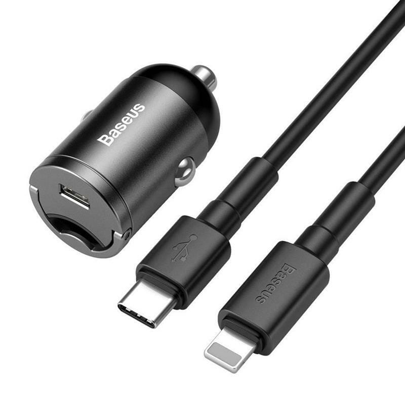 Автомобильное зарядное устройство Baseus Tiny Star Mini PPS (1USB, 3A) 18W Gray (TZVCHX-0G) + кабель USB-C
