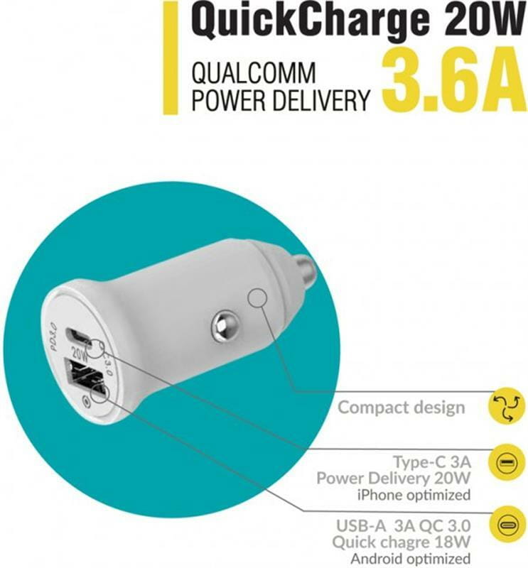 Автомобильное зарядное устройство Piko CC-302QP (2USB, 3A) White (1283126509896)