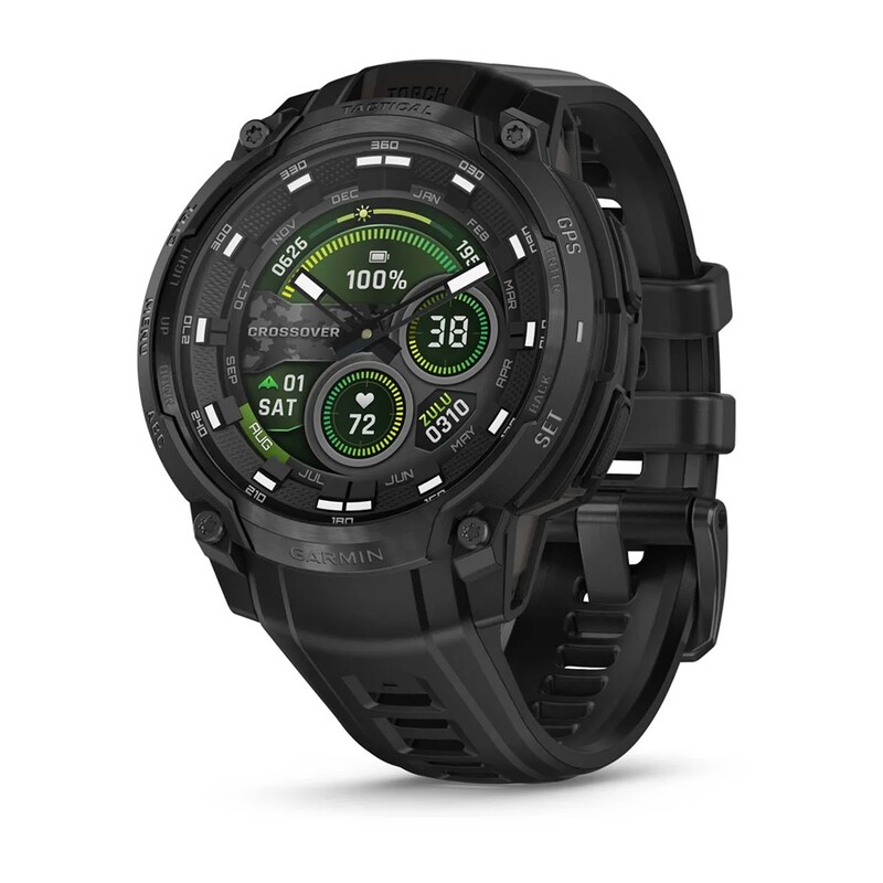 Смарт-часы Garmin Instinct Crossover AMOLED Tactical Black with Black Silicone (010-03398-42)