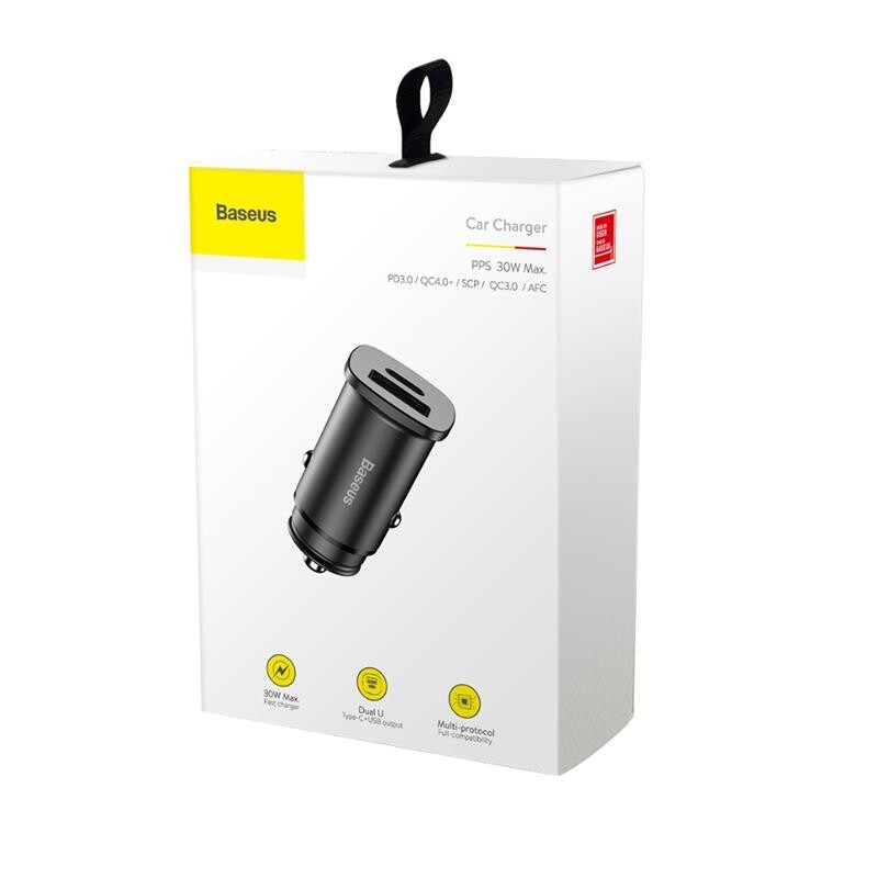 Автомобильное зарядное устройство Baseus Square Metal (2USB, 4.5A) 30W Black (CCALL-AS01)