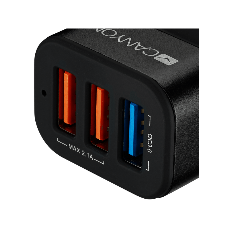 Автомобильное зарядное устройство Canyon (3USB, 2.1A) Black (CNE-CCA07B)