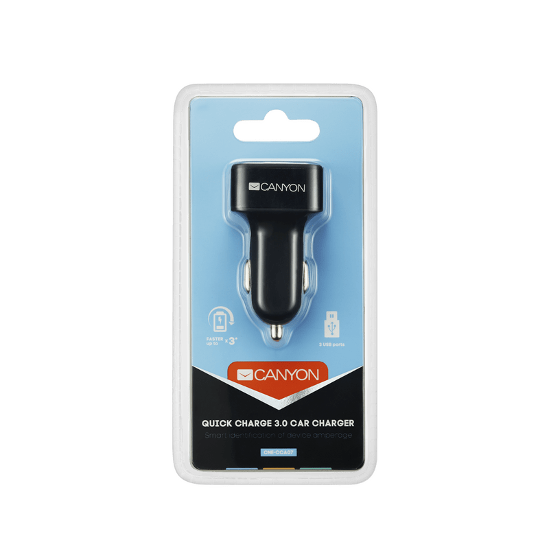 Автомобильное зарядное устройство Canyon (3USB, 2.1A) Black (CNE-CCA07B)