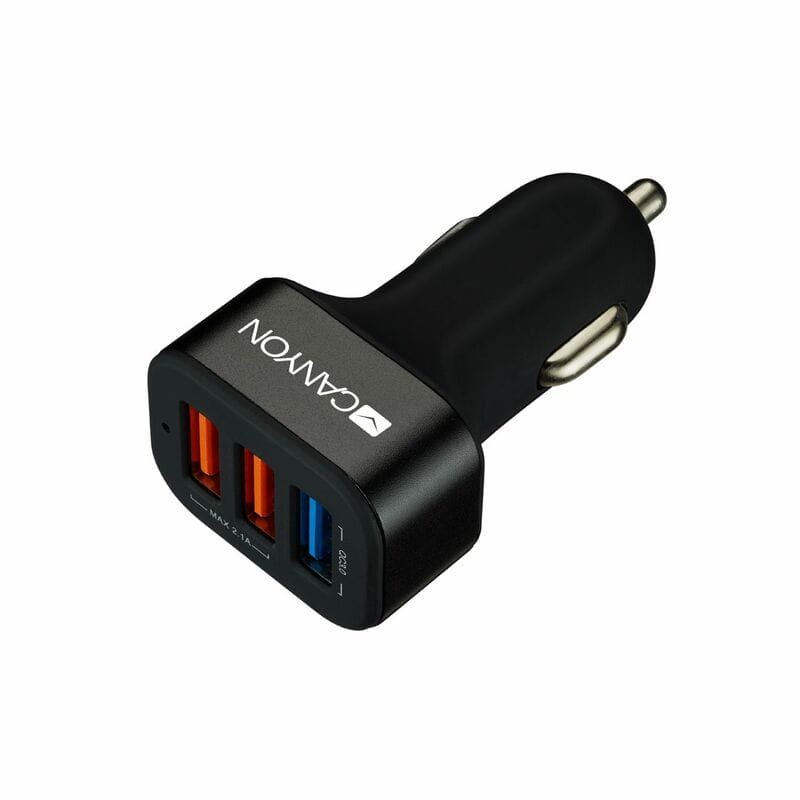 Автомобильное зарядное устройство Canyon (3USB, 2.1A) Black (CNE-CCA07B)