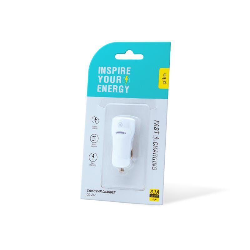 Автомобильное зарядное устройство Piko CC-312 (2USB, 3.1A) White (1283126477546)