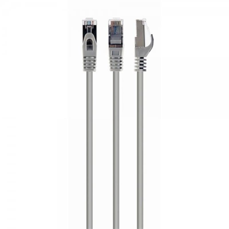 Патч-корд S/FTP Cablexpert (PP6A-LSZHCU-45M) cat.6a, литий, 50u "штекер із засувкою, 45м, сірий