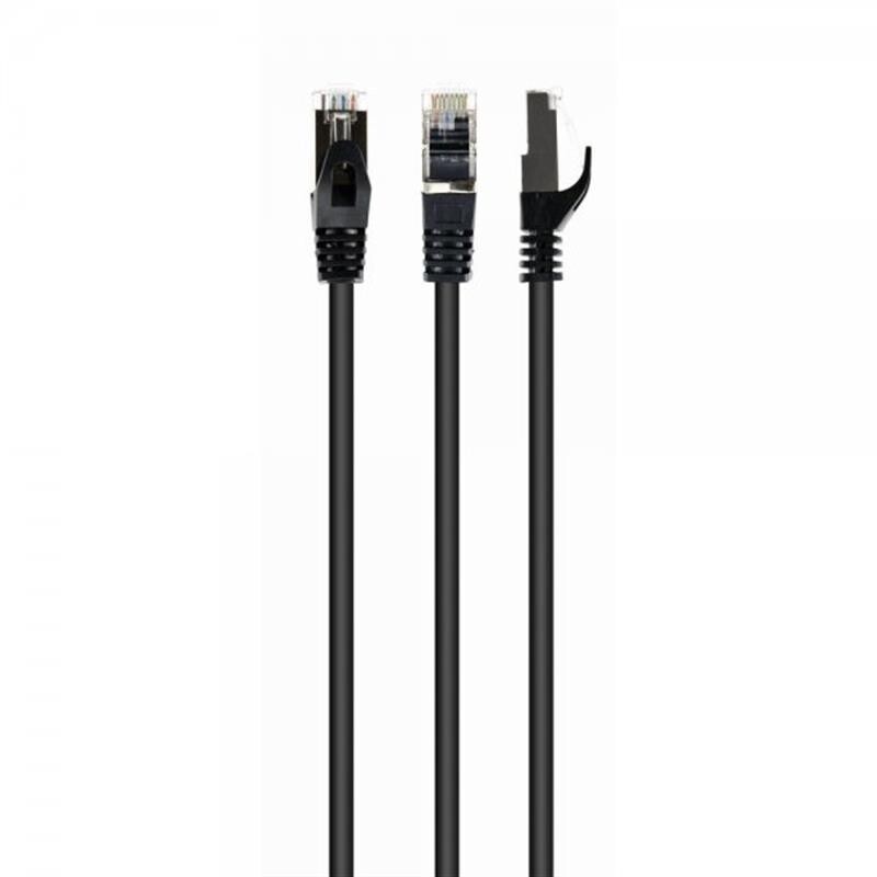 Патч-корд S/FTP Cablexpert (PP6A-LSZHCU-BK-20M) cat.6a, литий, 50u "штекер із засувкою, 20м, чорний