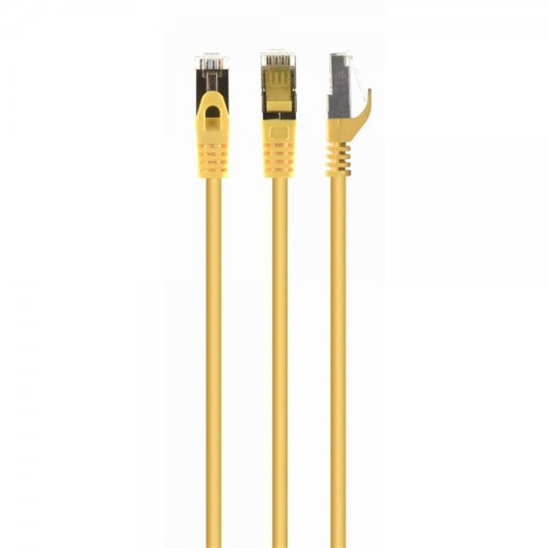 Патч-корд S/FTP Cablexpert (PP6A-LSZHCU-Y-15M) cat.6a, литий, 50u "штекер із засувкою, 15м, жовтий