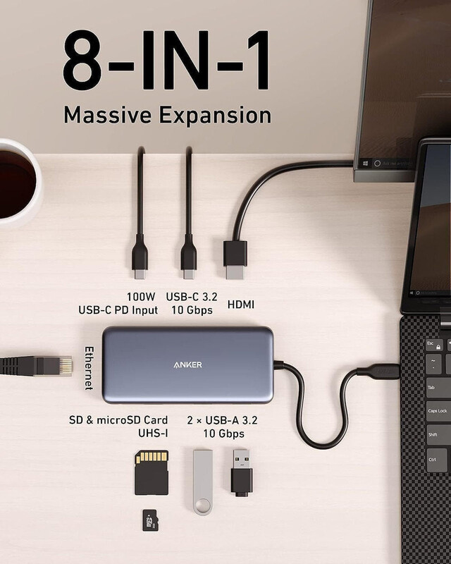 USB-хаб Anker USB-C 8-в-1 Black (A83830A2)