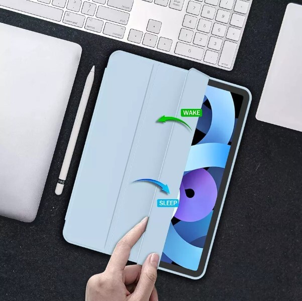 Чeхол BeCover Tri Fold Soft TPU с креплением Apple Pencil для Apple iPad Air 11" M4 2026 Light Blue (715232)