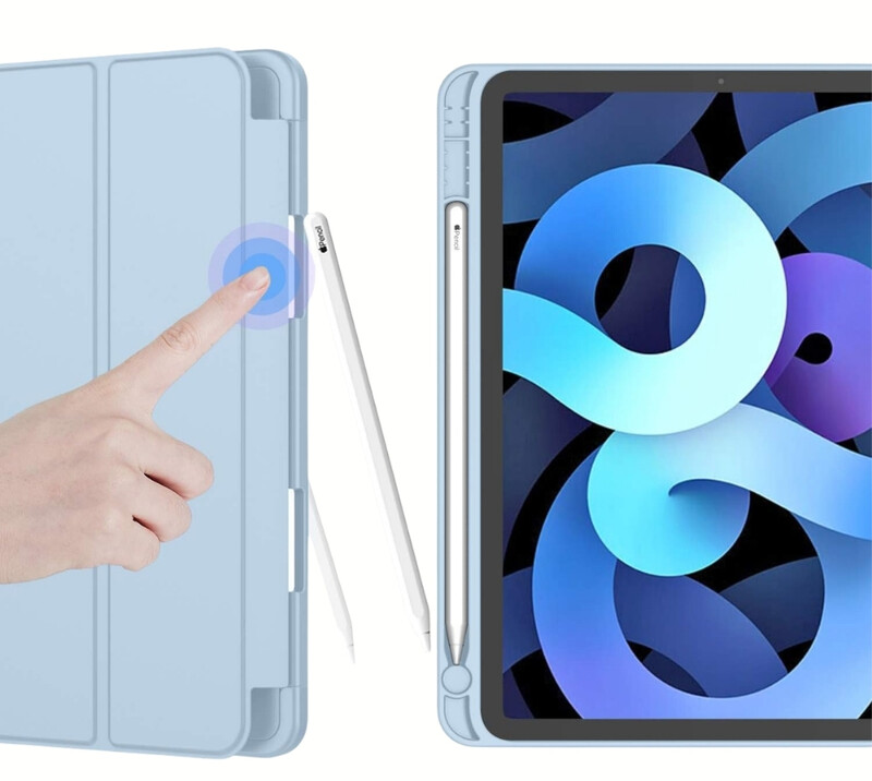 Чeхол BeCover Tri Fold Soft TPU с креплением Apple Pencil для Apple iPad Air 11" M4 2026 Light Blue (715232)