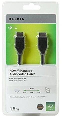 Кабель Belkin (F3Y017BT1.5MBLK) HDMI(AM)-HDMI(AM) High Speed w/Ethernet 1.5м, Nickel plated, Black