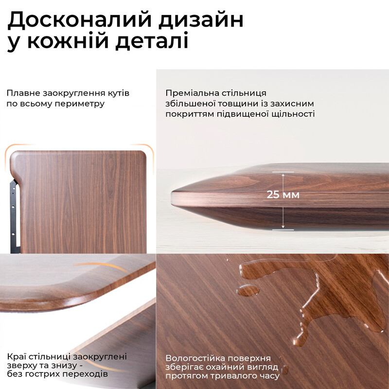 Компьютерный стол Sihoo D07 Walnut/Black (D07B-101/D07J-101-AB)