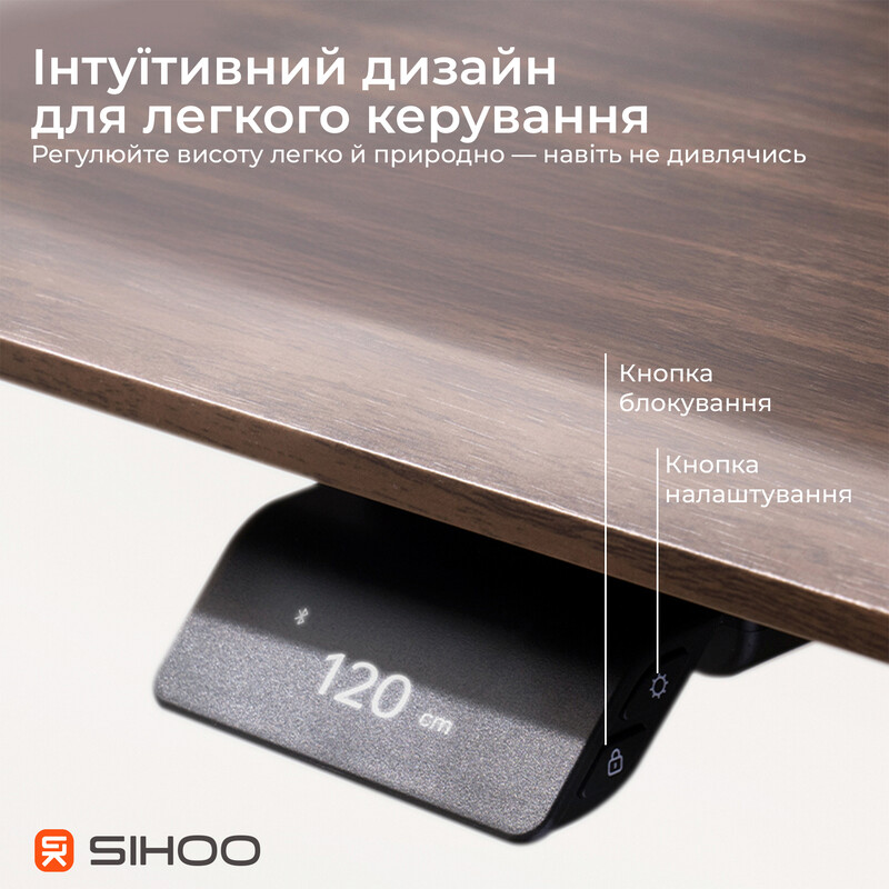 Компьютерный стол Sihoo D07 Walnut/Black (D07B-101/D07J-101-AB)