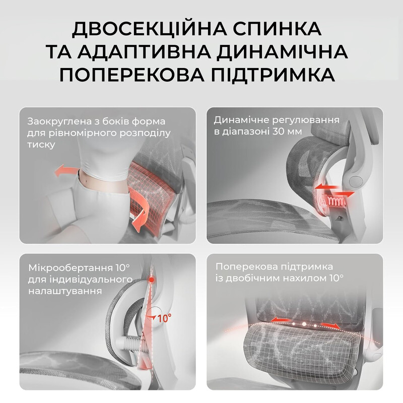 Кресло офисное Sihoo M59AS Mesh Gray (M59AS-M301)