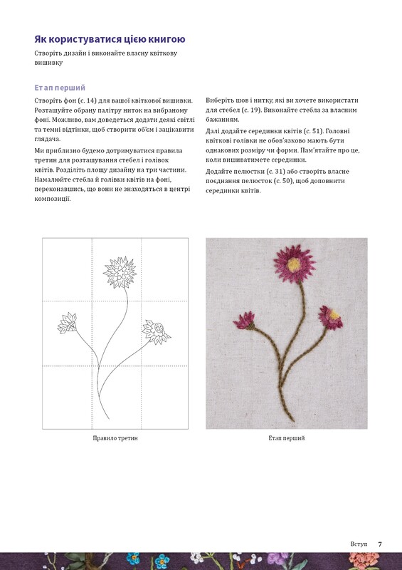 Цветочная вышивка. 80 декоративных швов и 400 комбинаций с различными нитями / Дженнифер Клаустон