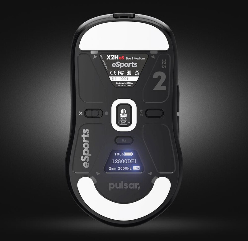 Мишь беспроводная Pulsar X2H eS Size2 4K Black Wireless (PX2HES21)