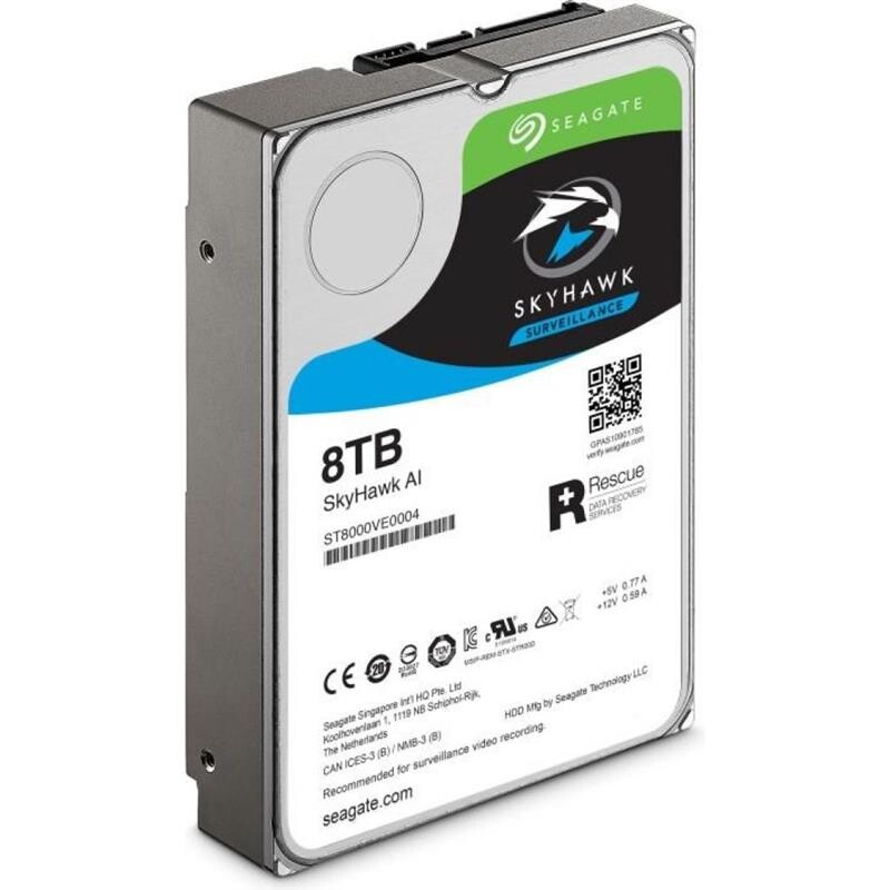 Накопитель HDD SATA 8.0TB Seagate SkyHawk AI Surveillance 7200rpm 256MB (ST8000VE000)