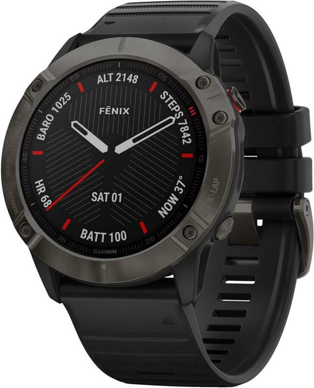 Смарт-часы Garmin Fenix 6X Pro Sapphire Carbon Grey DLC with Black Band (010-02157-11)