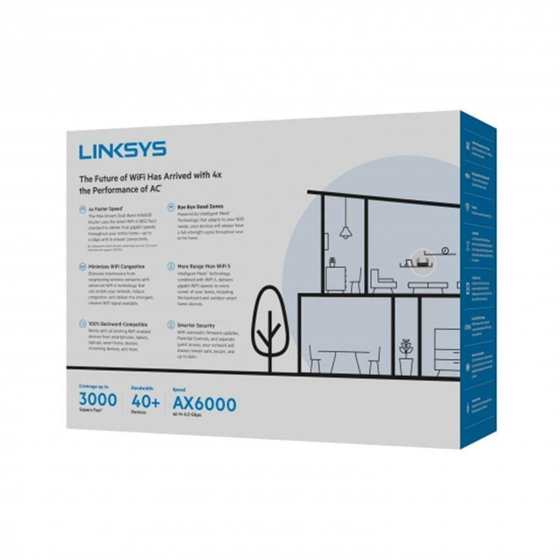 Беспроводной маршрутизатор LinkSys MR9600 (MR9600-EU) (AX6000, 4xGE LAN, 1xGE WAN, 2xUSB 3.0, 4 вн. антенны)
