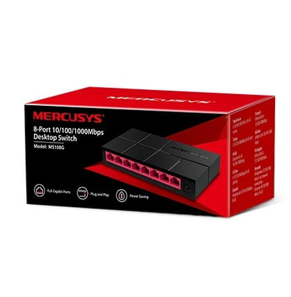 Коммутатор Mercusys MS108G (8хGE, настольный)