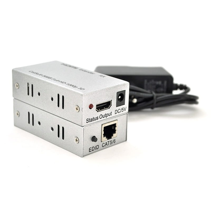 Перехідник-подовжувач Voltronic HDMI - RJ-45 (F/F), Grey (YT-SCPE HDM-60m1080Р/09243)