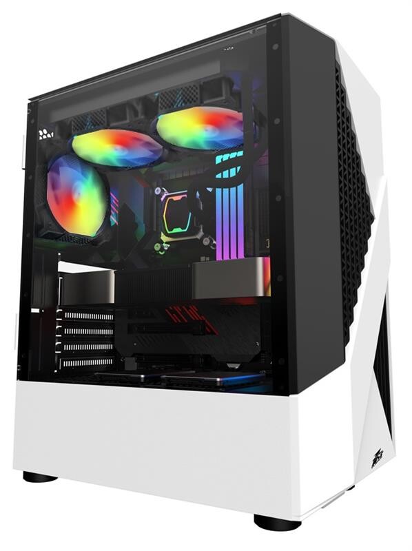 Корпус 1stPlayer F3-A-4F1 White 600W