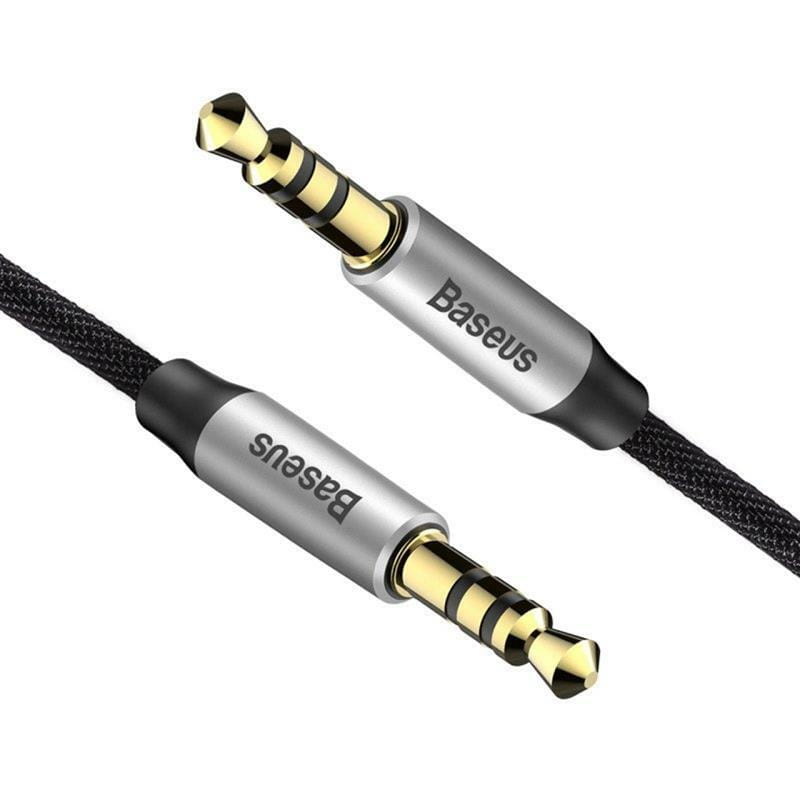 Аудио-кабель Baseus Yiven M30 3.5 мм-M/3.5 мм-M, 1 м, Silver/Black (CAM30-BS1)