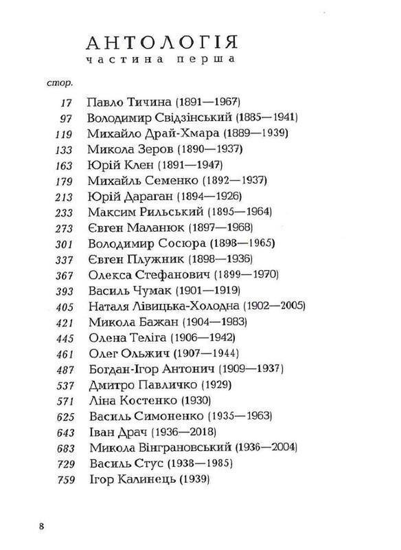 Антология украинской поэзии ХХ века: от Тычины до Жадана