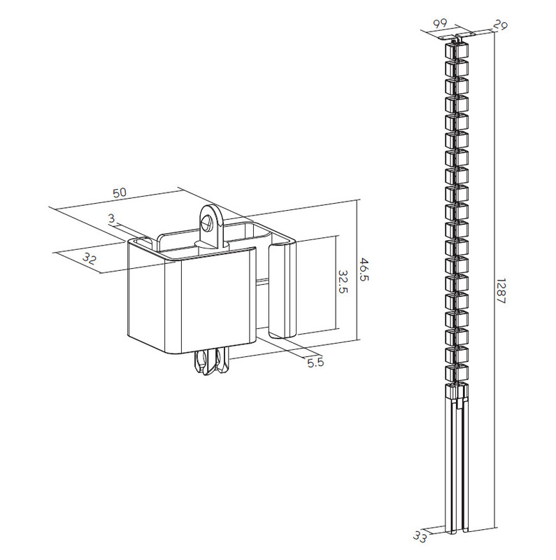 Органайзер для кабелю OfficePro CM370B Black