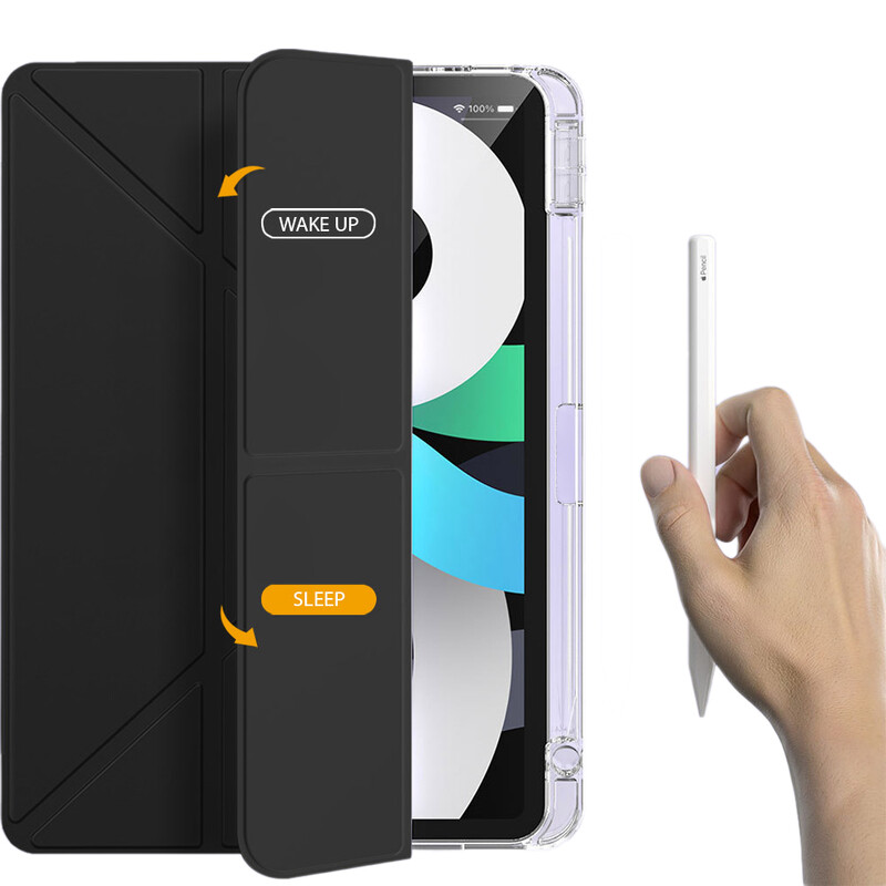 Чeхол-книжка BeCover Ultra Slim Origami Transparent с креплением Apple iPad Air 11" M4 2026 Black (715183)
