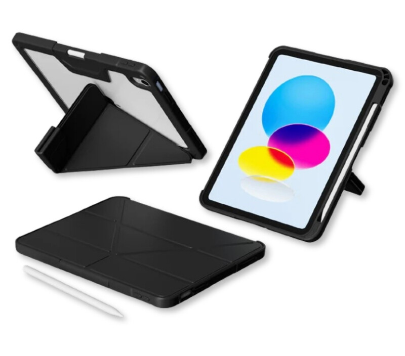 Чехол-книжка BeCover Rugged Origami Transparent с креплением Apple Pencil для Apple iPad Air 11" M4 2026 Black (715176)