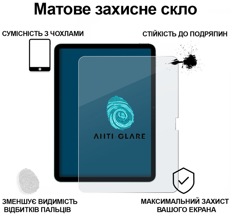 Защитное стекло BeCover Matte Anti-Glare для Apple iPad Air 11" M4 2026 (715171)
