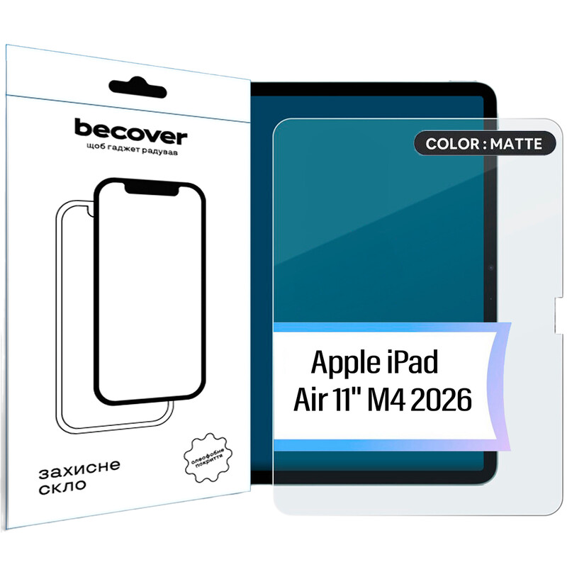 Защитное стекло BeCover Matte Anti-Glare для Apple iPad Air 11" M4 2026 (715171)