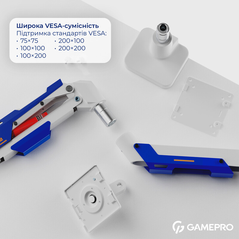 Кріплення настільне для монітора GamePro 24-57" White/Blue (MAG701WBL)