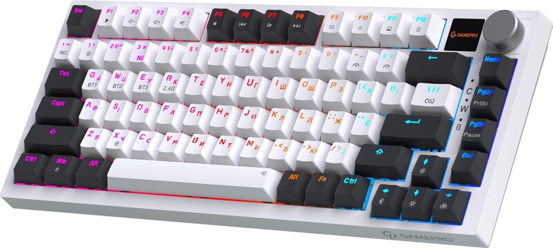 Клавіатура бездротова GamePro Asgard Valhalla QLAB Sakura Switch White With Display (MK160-W-D-QS-PRO)