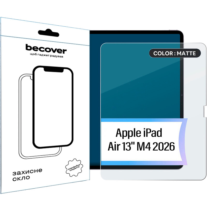 Защитное стекло BeCover Matte Anti-Glare для Apple iPad Air 13" M4 2026 (715175)