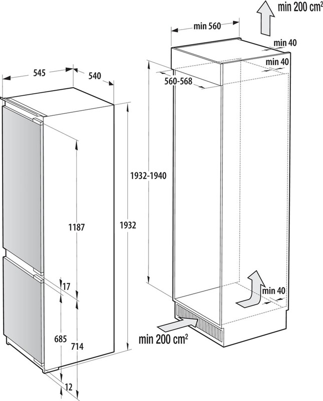 Встраиваемый холодильник Gorenje NRKI519E82WF