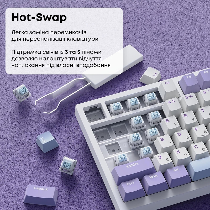 Клавиатура Ajazz AK820 Sea Salt Switch White USB-C (AK820-SS-PWB)