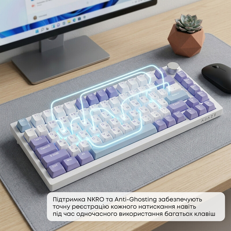 Клавиатура Ajazz AK820 Sea Salt Switch White USB-C (AK820-SS-PWB)