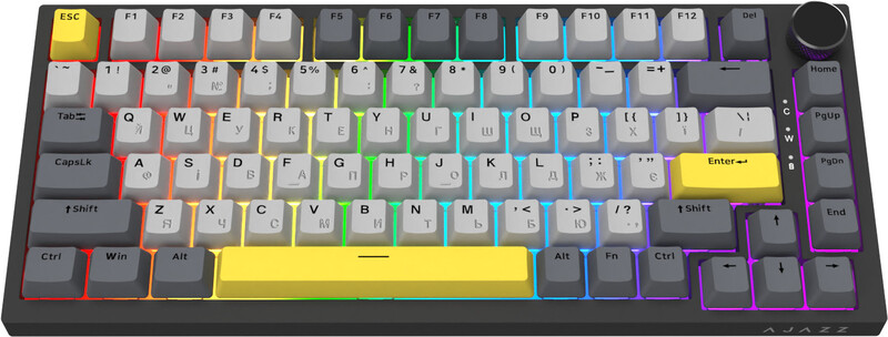 Клавиатура Ajazz AK820 Sea Salt Switch Black USB-C (AK820-SS-BGY)