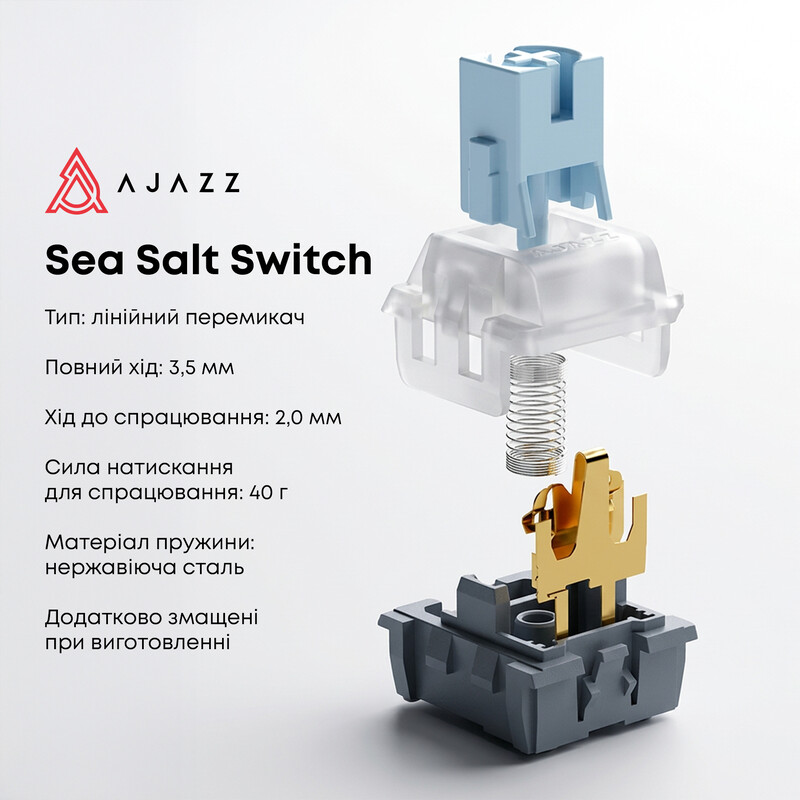 Клавиатура Ajazz AK820 Sea Salt Switch Black USB-C (AK820-SS-BGY)