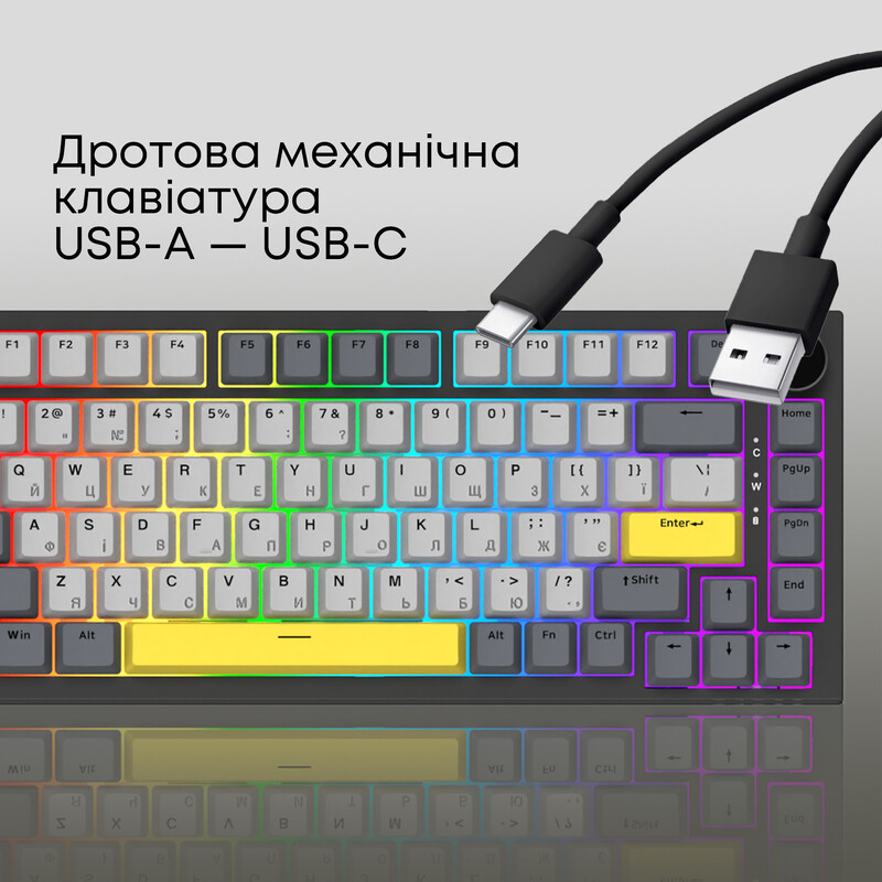 Клавиатура Ajazz AK820 Sea Salt Switch Black USB-C (AK820-SS-BGY)
