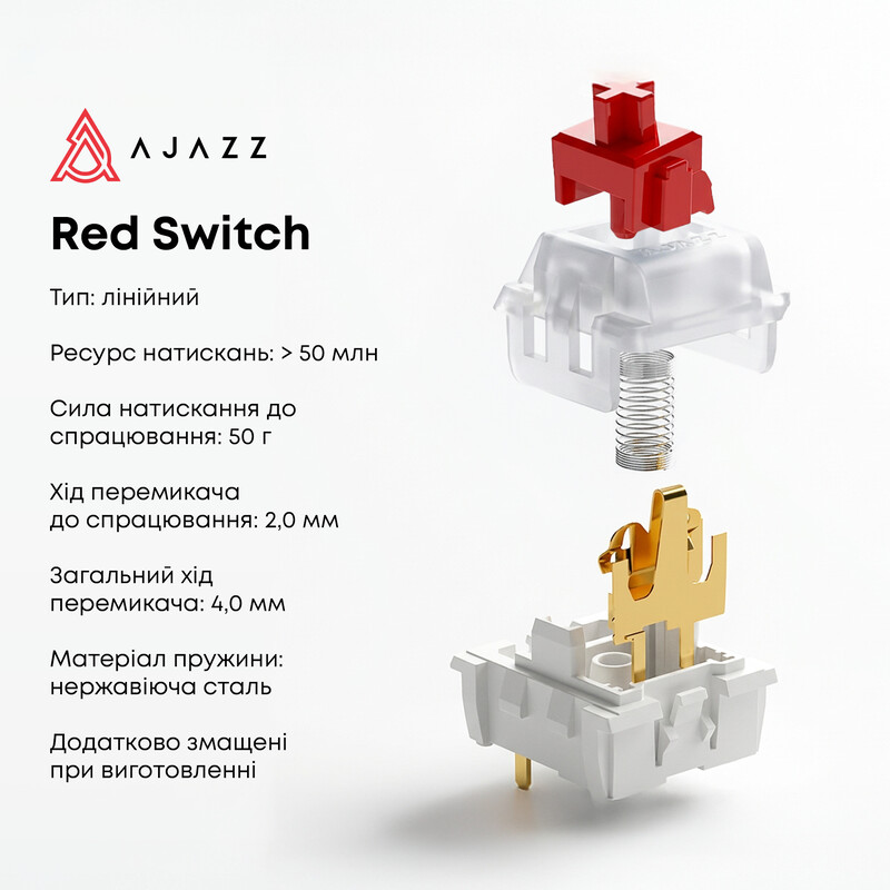 Клавиатура Ajazz AK820 Red Switch Black USB-C (AK820-R-B)