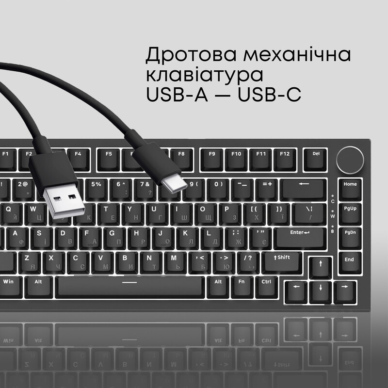 Клавиатура Ajazz AK820 Red Switch Black USB-C (AK820-R-B)