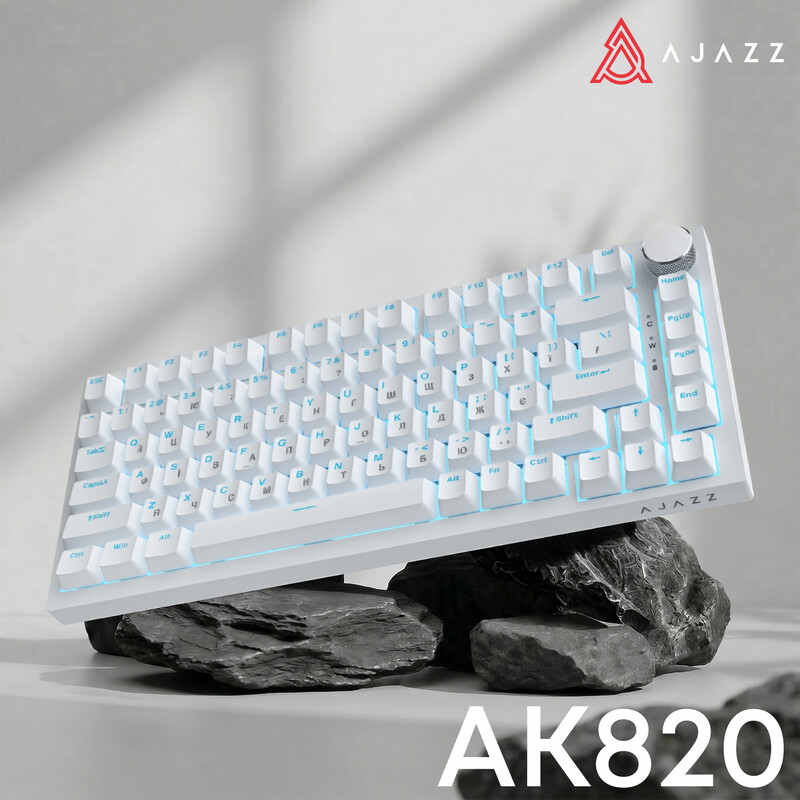 Клавиатура Ajazz AK820 Red Switch White USB-C (AK820-R-W)