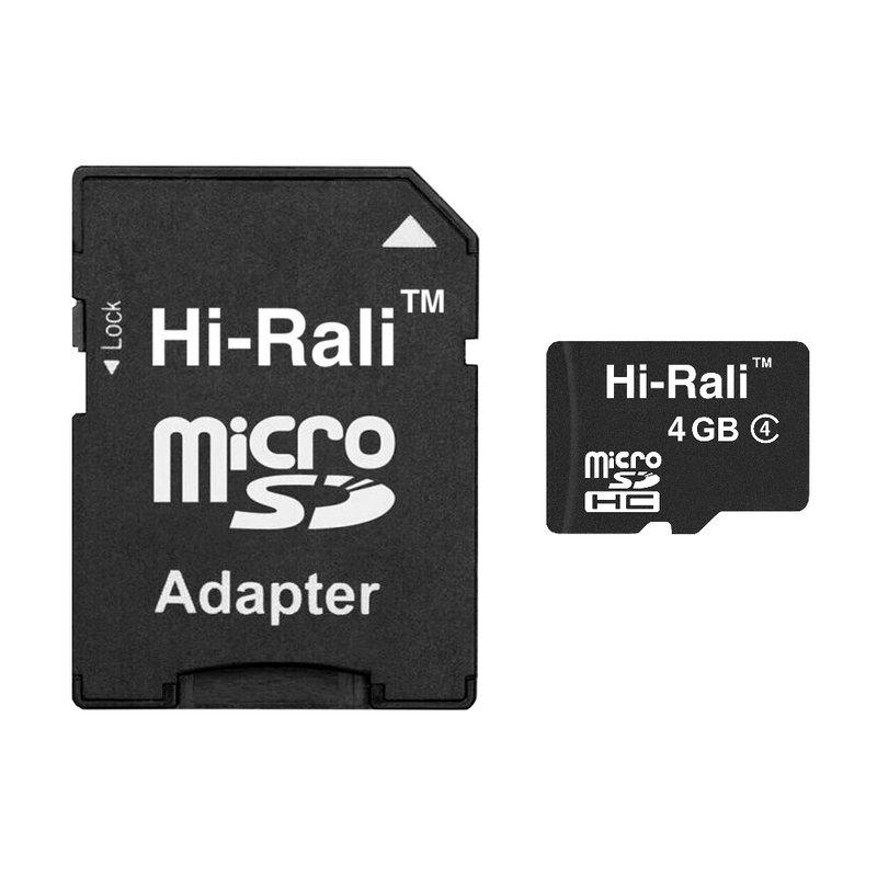 Карта памяти MicroSDHC   4GB Class 4 Hi-Rali + SD-adapter (HI-4GBSDCL4-01)