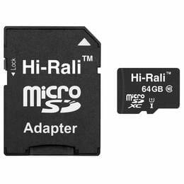 Карта памяти MicroSDXC  64GB Class 10 Hi-Rali + SD-adapter (HI-64GBSDCL10-01)
