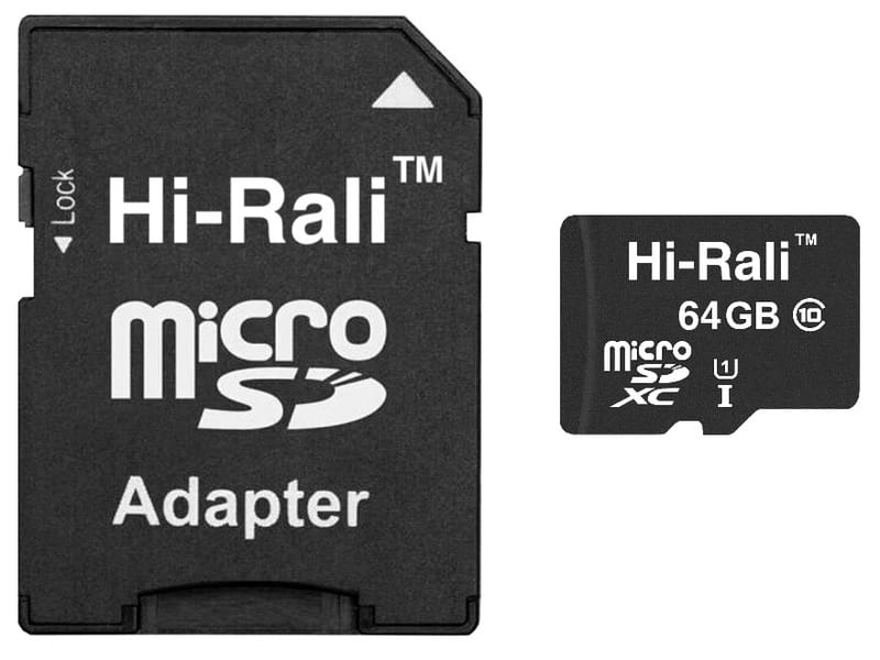 Карта памяти MicroSDXC  64GB Class 10 Hi-Rali + SD-adapter (HI-64GBSDCL10-01)