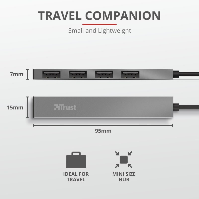 USB-хаб Trust Halyx Aluminium 4 ports (23786)
