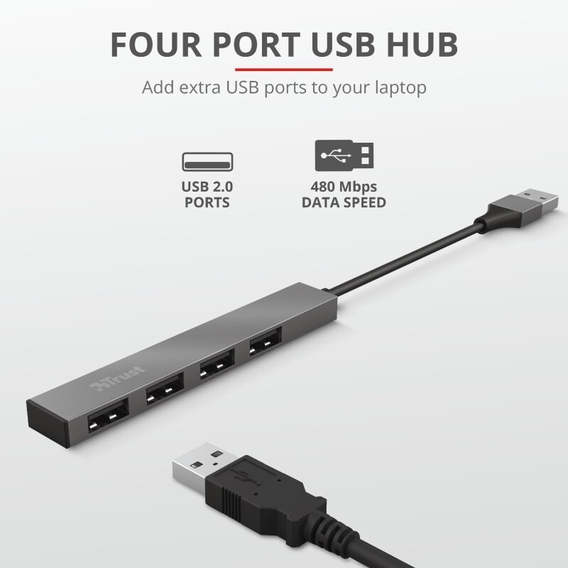 USB-хаб Trust Halyx Aluminium 4 ports (23786)